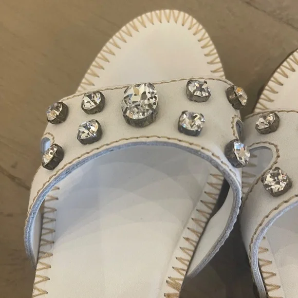 Beautiful Apepazza Embellished Sandals White Rhinestone Studs Made in Italy - Picture 8 of 8